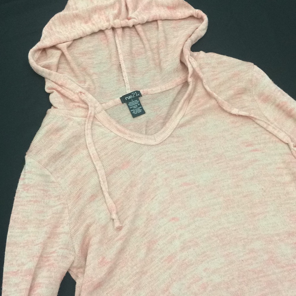 Rue 21 hooded coral sweater L